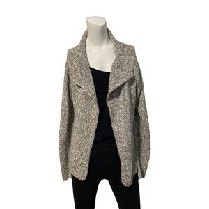 Eileen Fisher Cotton Nubble Marled Knit Open Cardigan Sweater Sz M EUC